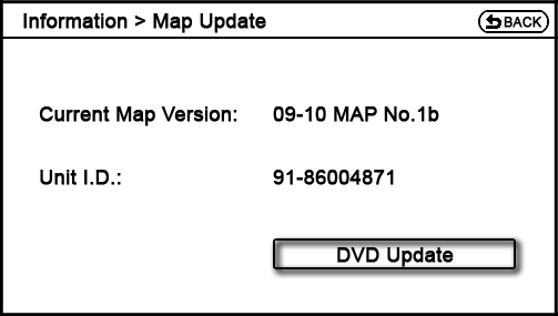current Information - Map Update screen