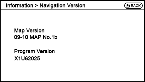 current Information - Others - Navigation Version screen