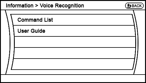 current Information - Voice Recognition screen