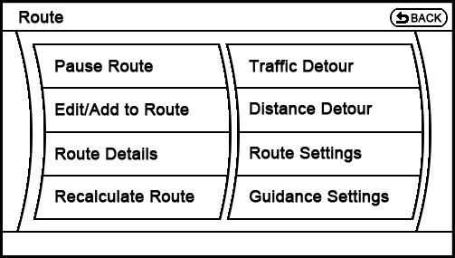 proposed Route menu
