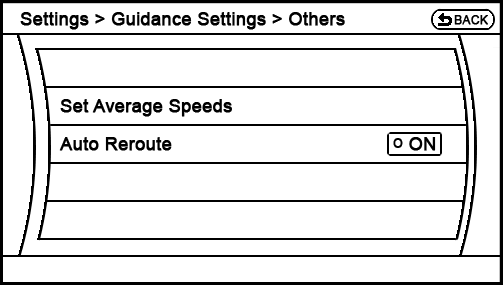 current Settings - Navigation - Guidance Settings - Others menu