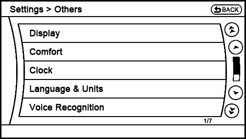 current Settings - Others menu