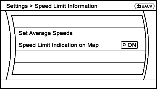 proposed Settings - Navigation - Speed Limit Information menu